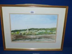 A framed and mounted watercolour signed lower right James Seeley, verso 'Weobley 94',