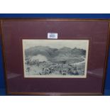 A framed and mounted Print titled "General View of The Fields of Battle Before Spion Kop" after a