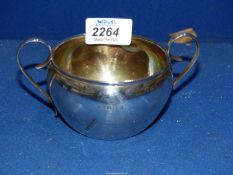 A Silver sugar bowl, Birmingham, maker A.J.L. (Arthur James Lawrence), date 1930, initialed "D.A.F.
