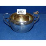 A Silver sugar bowl, Birmingham, maker A.J.L. (Arthur James Lawrence), date 1930, initialed "D.A.F.
