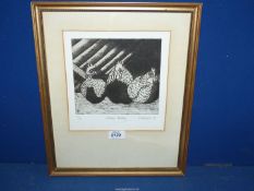 A Cal Hitchcock limited edition print 'Chickens Roosting' 1987.