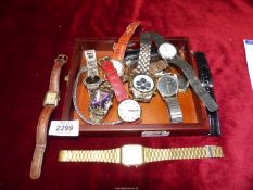 A small quantity of watches including Oasis, Casio etc, some a/f.