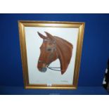 A gilt framed oil on canvas portrait of a Horse entitled 'Copper', signed Kenneth Ansell '90,