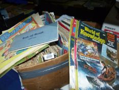 A quantity of Comics; Buster, Tiger, World of Knowledge, etc.