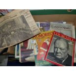 A quantity of Newspapers and Magazines to include Churchill, The Humorist Christmas Number,