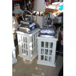 Two large candle lanterns 22 1/2" high x 8".