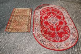 Two rugs, 78" x 48", 45" x 26 1/2".