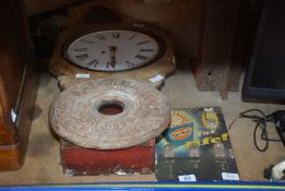Old wall clock and an Ever Ready display board.