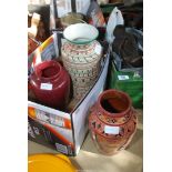 Three pottery vases.