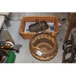 Trug, log basket and basket (26" x 17" x 9").