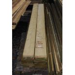 Sixteen lengths treated timber, 5" x 1" x 94".