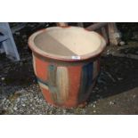 Glazed planter, 15'' diameter x 13'' high.