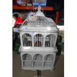 Large metal bird cage, base 10" x 13 1/2" x 25" high.