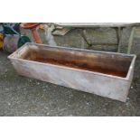 Galvanised field water trough, a/f, holes to base, 72'' long x 19'' deep x 15 1/2'' high.