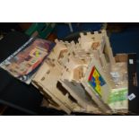 Wooden castle with instructions.