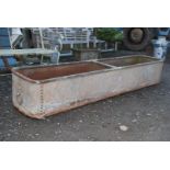 Riveted field trough with rolled top and ring handles, 8' long x 19'' deep x 16'' high,