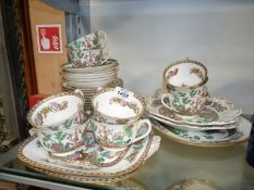 A quantity of Coalport 'Indian Tree' teaware including cups, plates, bread and butter plates, etc.