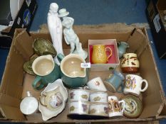 A quantity of china including six Royal Worcester ramekins, boxes,