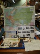 A quantity of ephemera including an album of vintage photographs and postcards of South America and