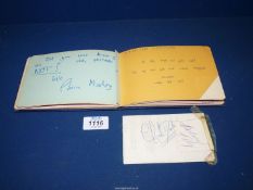 An Autograph Album with contents including Charlie Drake and Barbara Kelly, etc.