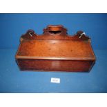 A rare 18th c Oak candle or salt Box with ornate carved handle back plate, good condition,