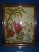 A framed and glazed Victorian tapestry, 30'' x 23 1/2''.