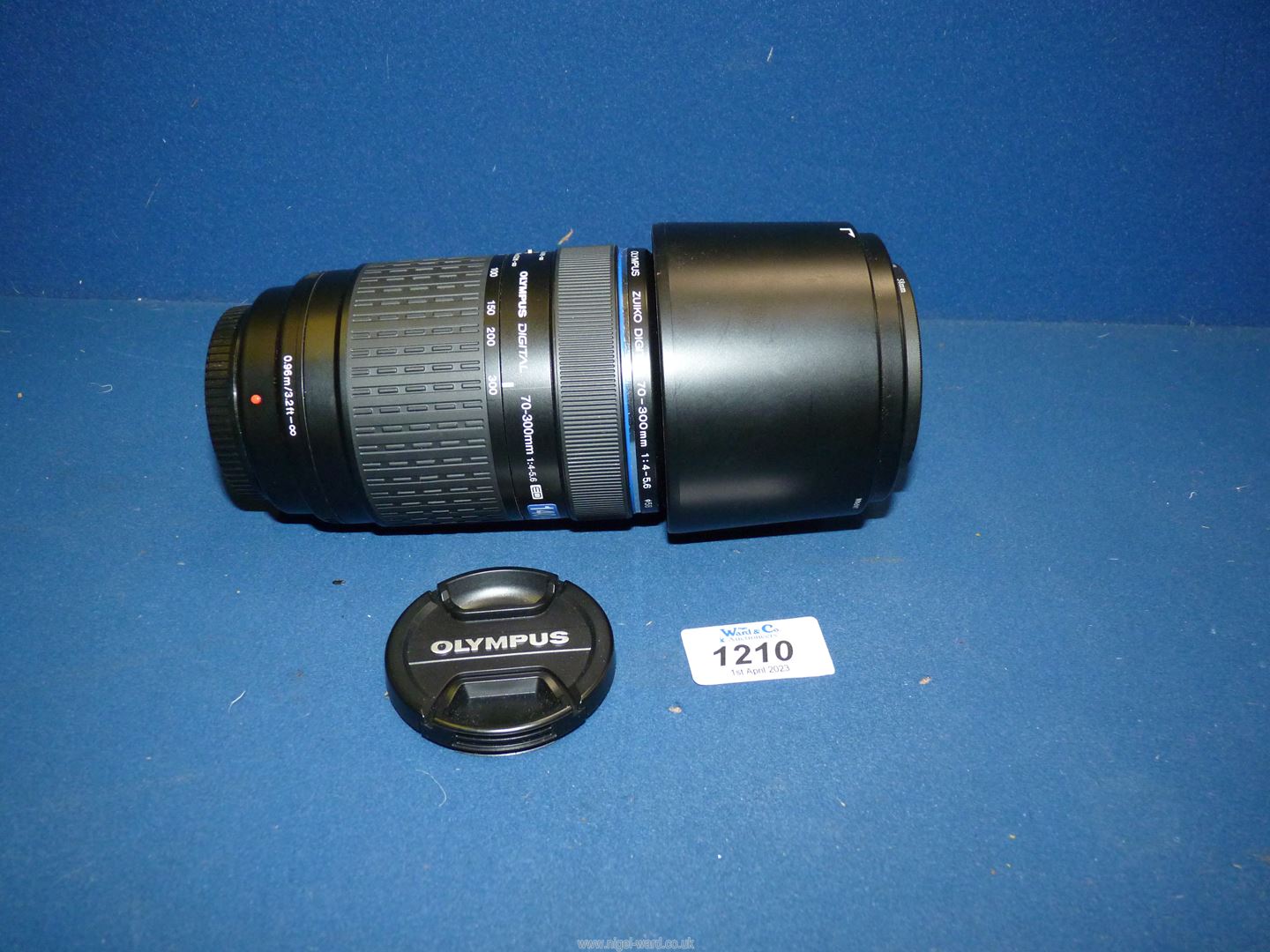 An Olympus Zuiko Digital ED 70-300mm f/4-5.6 Zoom Lens, boxed with Caps and Lens Hood. - Image 2 of 2