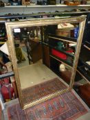 A 19th c rectangular Mirror in moulded gilt gesso frame with solid panel wood back, 36'' x 27''.