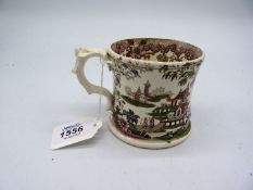 A 19th century Dillwyn & Co. pottery Chinoiserie mug, Canton pattern.