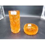 A Whitefriars style Tangerine Art glass vase 1960's,