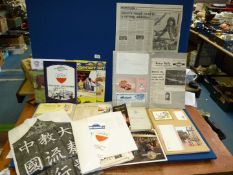 A quantity of memorabilia including a scrap book of cuttings about Janet Brewer (a British rally