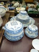 A quantity of blue and white Knowlsey dinnerware for F.
