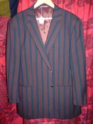 A striped gent's Blazer by Brook Taverner, navy and burgundy, size 50R.