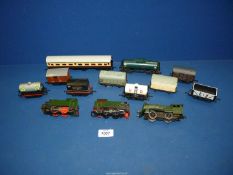 A small quantity of model locomotives and carriages including Hornby, Dublo and Tri-ang.