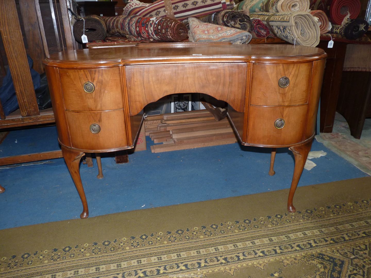 A kidney shaped Writing Desk/Dressing Table,