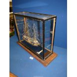 A model of frigate ''Lively'', in glass case, 16" x 17 1/2" x 6".