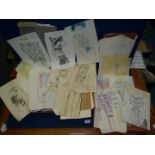 A large quantity of Fashion sketches from the 1970's.