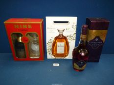 Three boxed bottles of Cognac; Hennessy Fine Cognac,