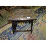 A carved Stool believed to be P.O.