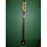 A good quality 19th c Stick Barometer and Thermometer by Negretti and Zambra of Cornhillend,