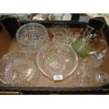 A quantity of glassware including a large Stuart Crystal rose bowl, fruit bowl,trifle bowl,