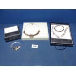 A small quantity of costume jewellery including heart necklace, Equilibrium bangle and necklace,