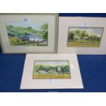 A framed and mounted Watercolour 'Farmstead Duddon Valley, Cumbria,