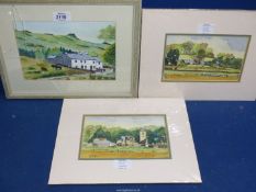 A framed and mounted Watercolour 'Farmstead Duddon Valley, Cumbria,