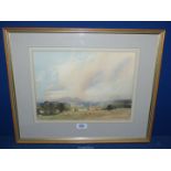 A framed and mounted Watercolour depicting a Herefordshire country landscape,