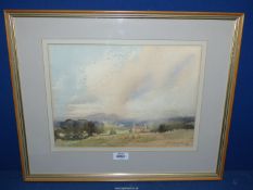 A framed and mounted Watercolour depicting a Herefordshire country landscape,