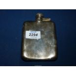 A silver plated Hip Flask