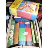 A box of children's books including four Harry Potter lst editions,