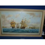 A large maritime print of 'The Mary Rose and Henry Grace A Dieu Leaving Portsmouth Harbour, 1545',