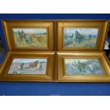 Four gilt framed Drummond prints 'Among The Reapers', 'The Time of Sowing',